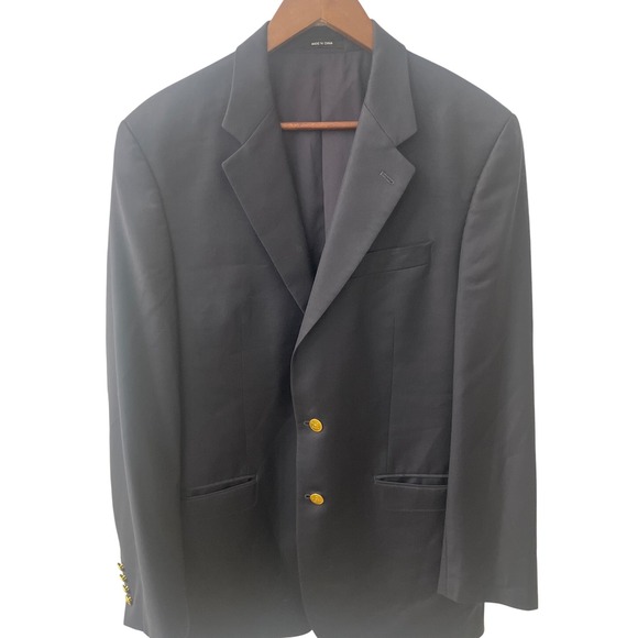 Lauren Ralph Lauren Men's Wool Blazer Jacket Gold Buttons Navy Business 40R - Picture 1 of 11